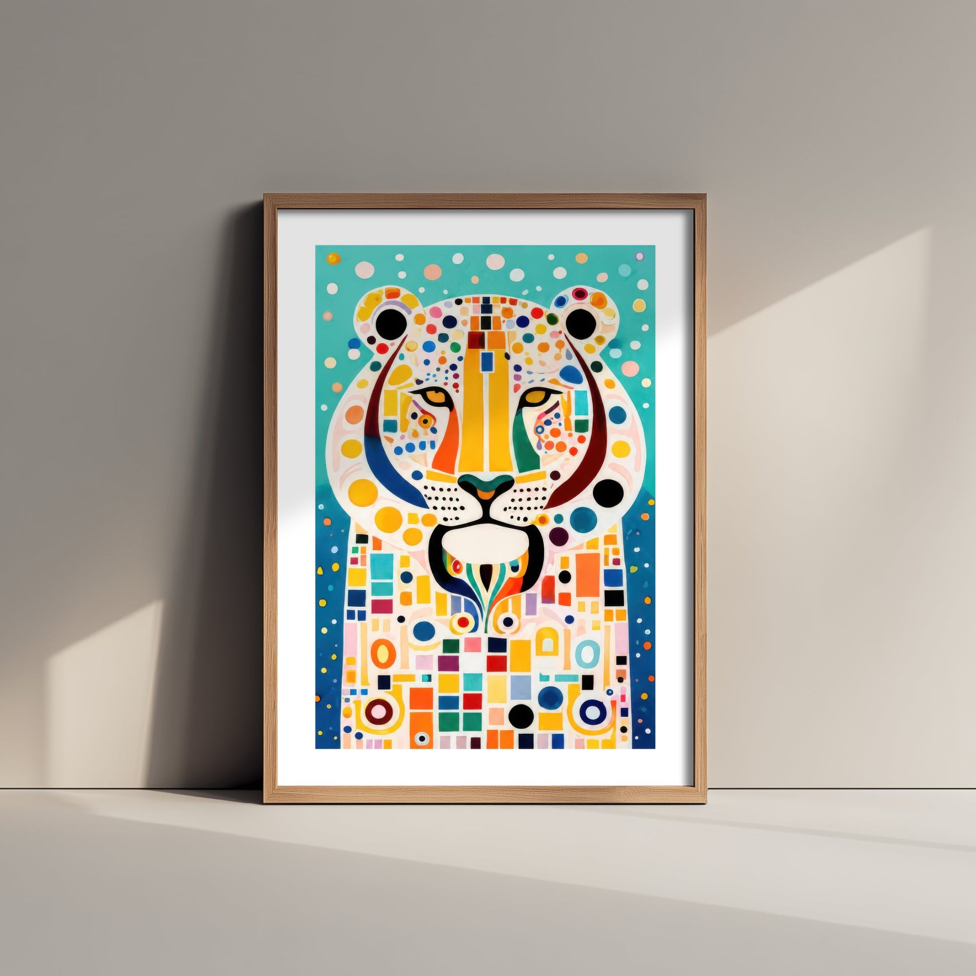 Rainbow Cheetah Art Print - Colourful Big Cat Poster - Bold Folk Art Illustration - Cheetah Wall Art 2/3