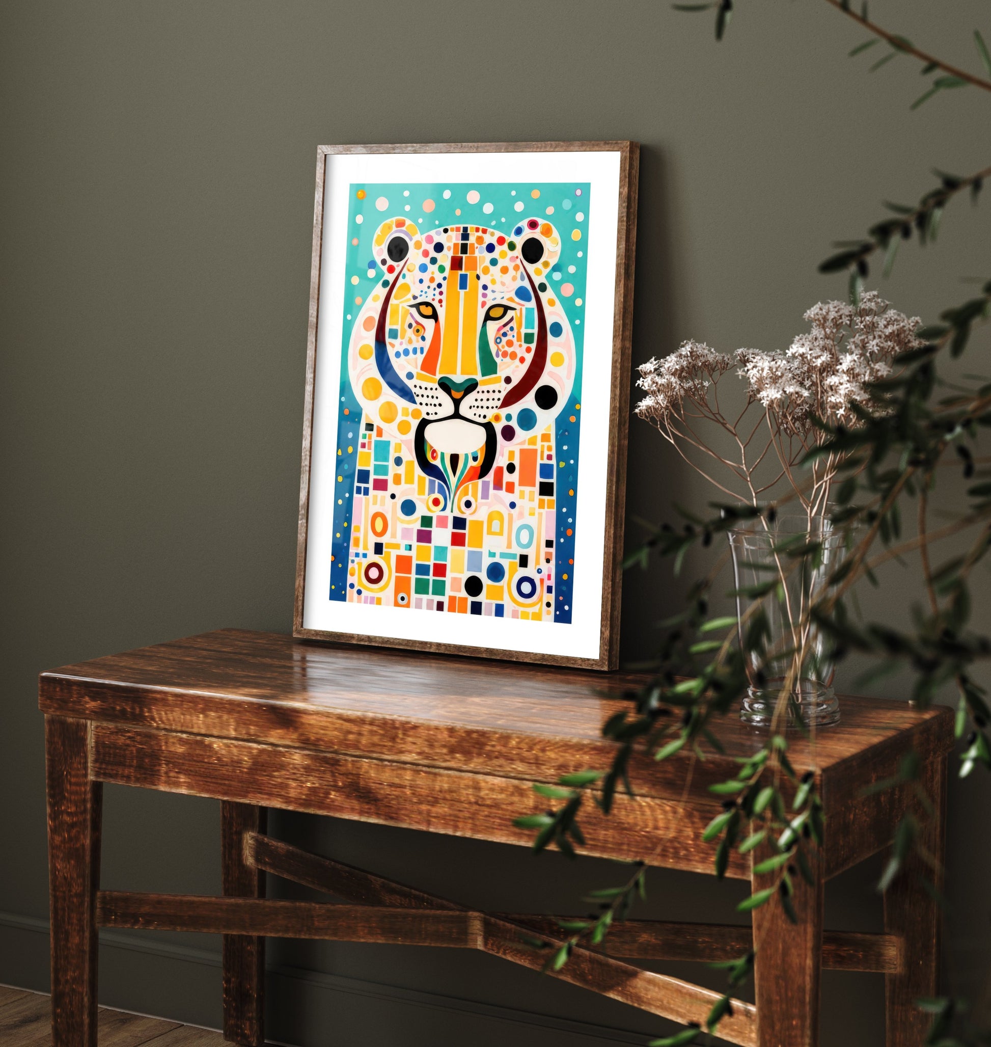Rainbow Cheetah Art Print - Colourful Big Cat Poster - Bold Folk Art Illustration - Cheetah Wall Art 2/3