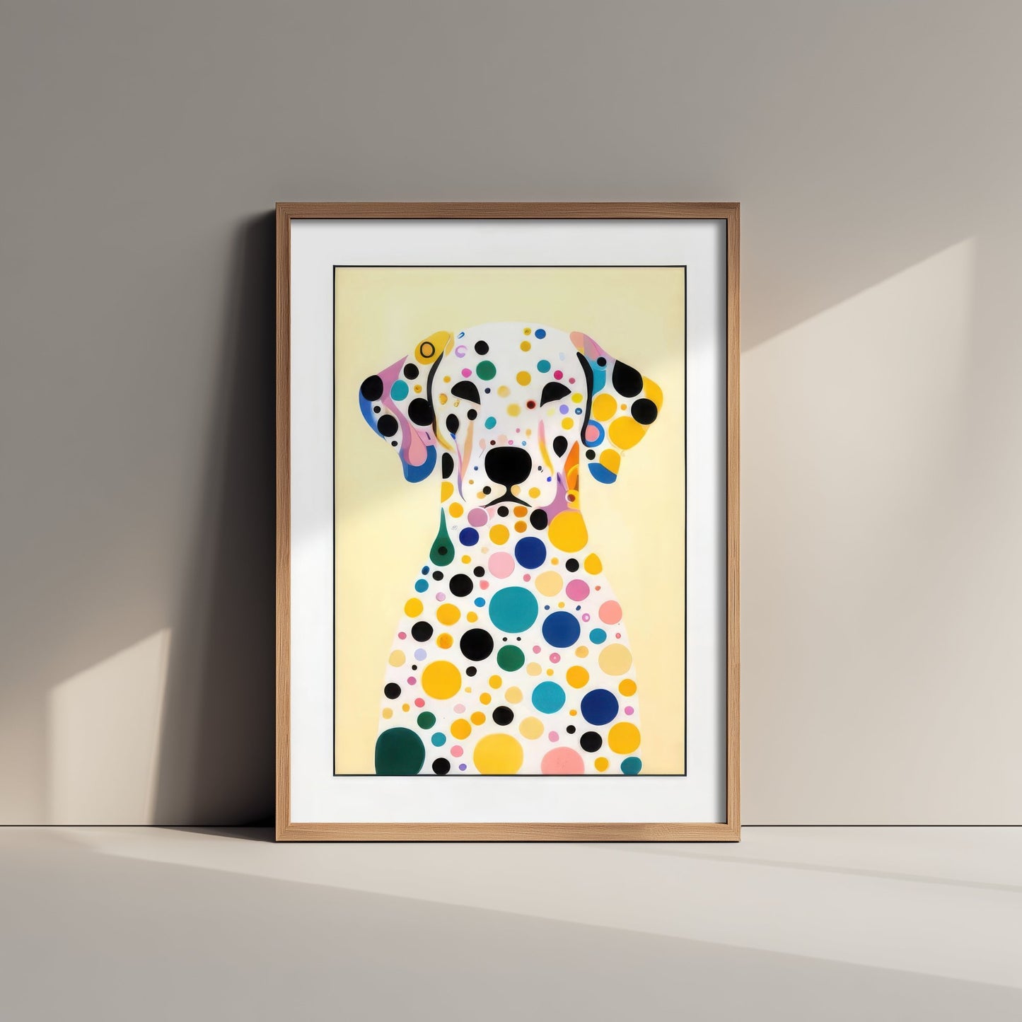 Rainbow Dalmatian Art Print - Colourful Dog Poster - Polka Dot Painting - Dalmatian Portrait 1/3