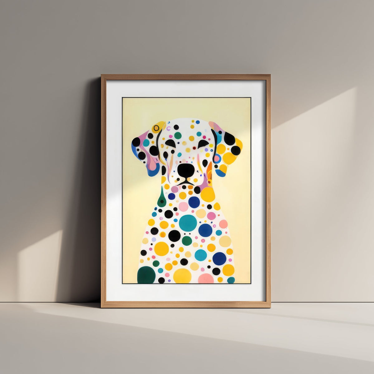 Rainbow Dalmatian Art Print - Colourful Dog Poster - Polka Dot Painting - Dalmatian Portrait 1/3