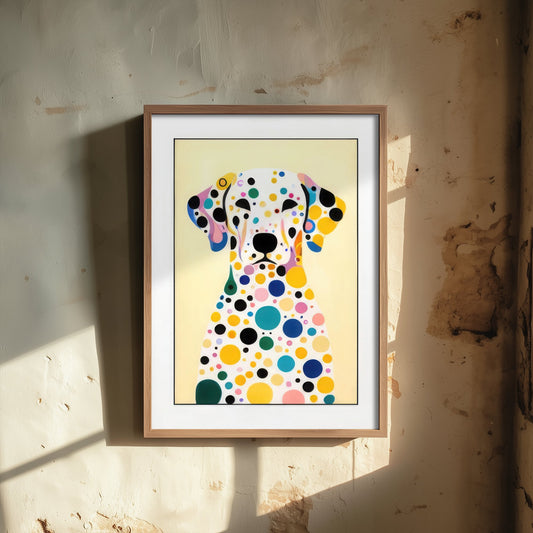 Rainbow Dalmatian Art Print - Colourful Dog Poster - Polka Dot Painting - Dalmatian Portrait 1/3