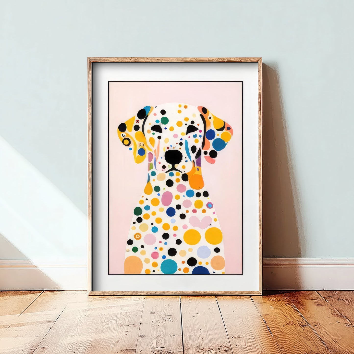 Rainbow Dalmatian Art Print - Colourful Dog Poster - Polka Dot Painting - Pink Dalmatian Portrait 2/3