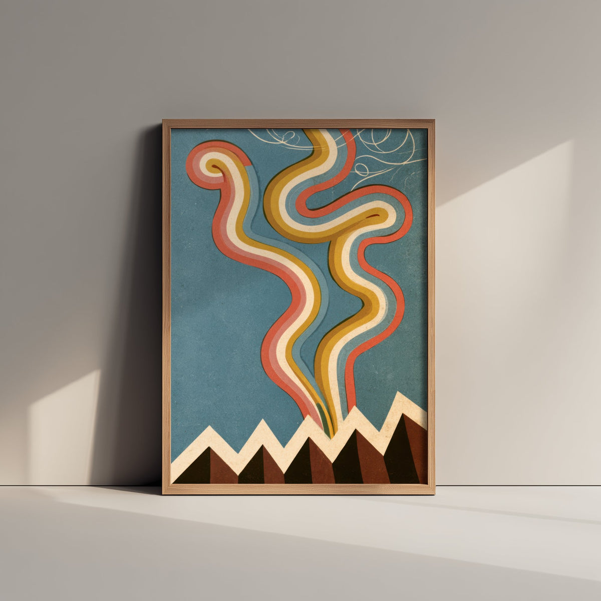 Accordion Bellows Art Print - Abstract Squeezebox Poster - Retro Rainbow Music Illustration 1/3