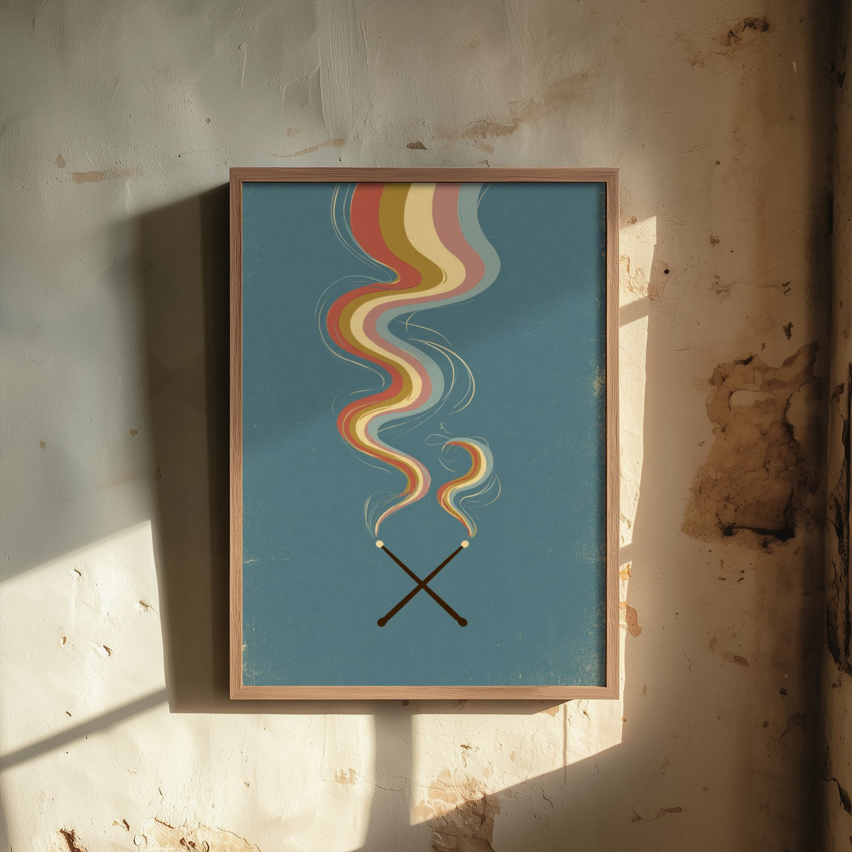 Crossed Drumsticks Art Print - Drummer Poster - Rainbow Smoke Percussion Illustration 1/3