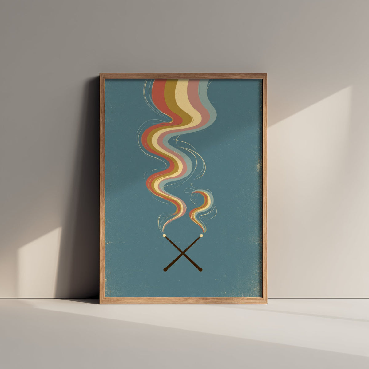 Crossed Drumsticks Art Print - Drummer Poster - Rainbow Smoke Percussion Illustration 1/3