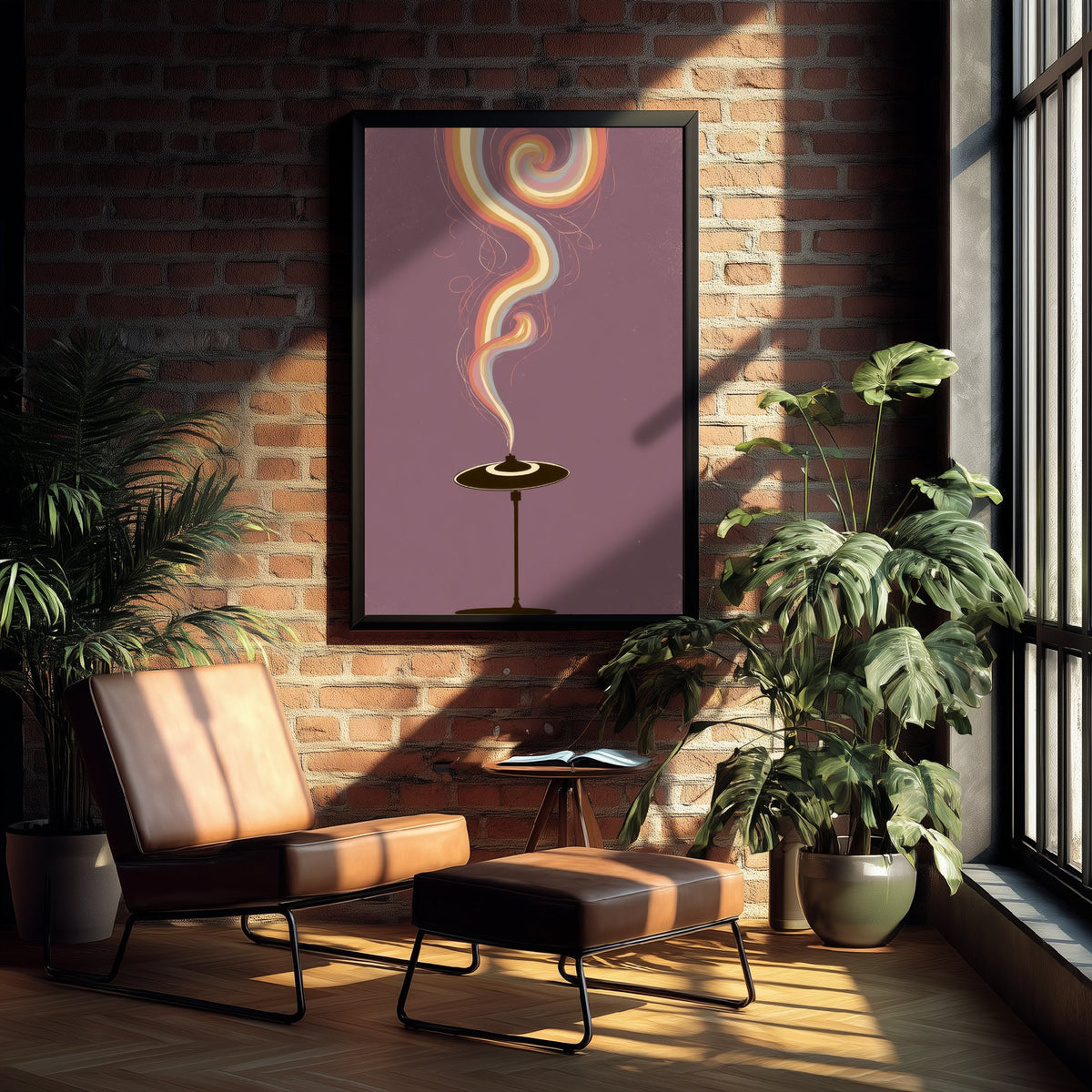 Cymbal Art Print - Mauve Minimal Drum Kit Poster - Rainbow Spiral Illustration 3/3