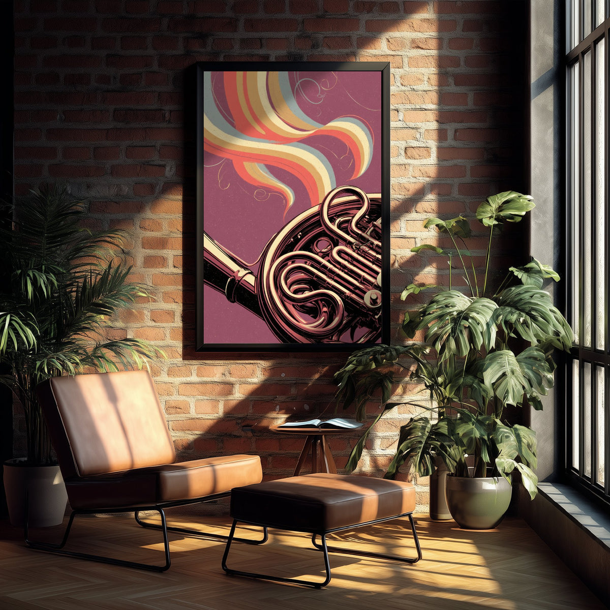 French Horn Coils Art Print - Brass Tubing Close Up Poster - Rose Copper Music Illustration 3/3