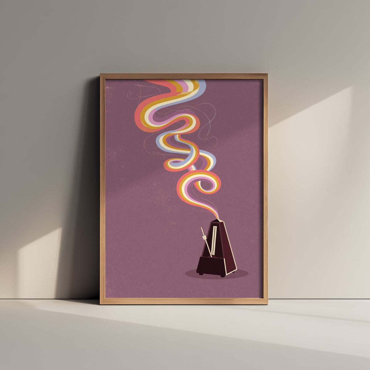 Metronome Art Print - Rainbow Spiral Music Poster - 1970s Tempo Illustration 3/3