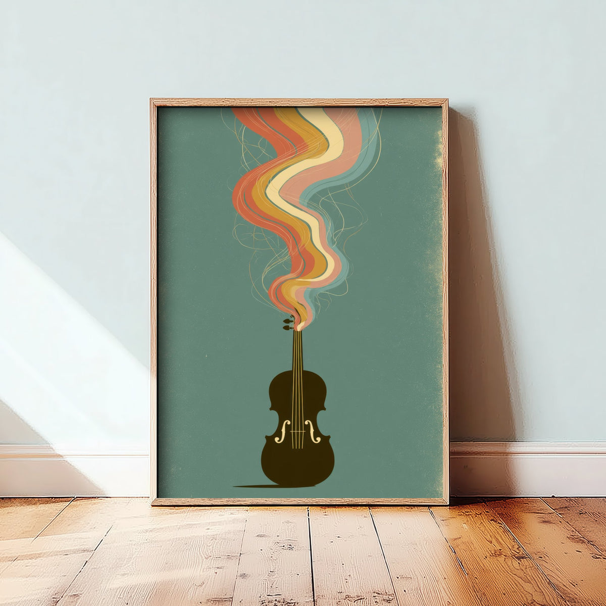 Violin Art Print - Rainbow Fiddle Poster - Retro Classical Music Illustration 2/3