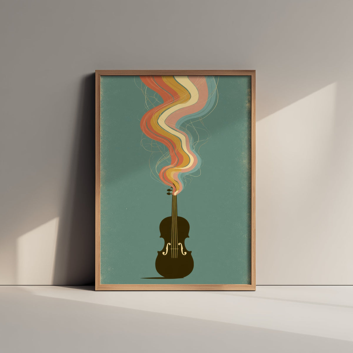Violin Art Print - Rainbow Fiddle Poster - Retro Classical Music Illustration 2/3