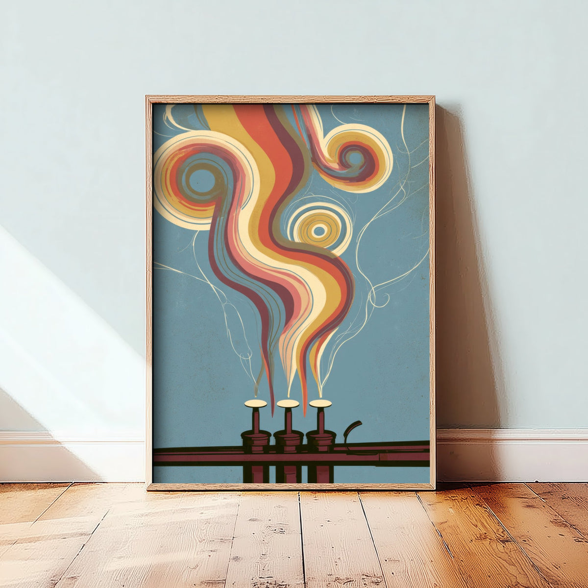 Trumpet Valves Art Print - Rainbow Jazz Poster - Groovy Brass Illustration 1/3