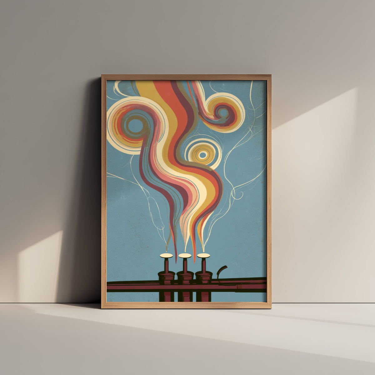 Trumpet Valves Art Print - Rainbow Jazz Poster - Groovy Brass Illustration 1/3