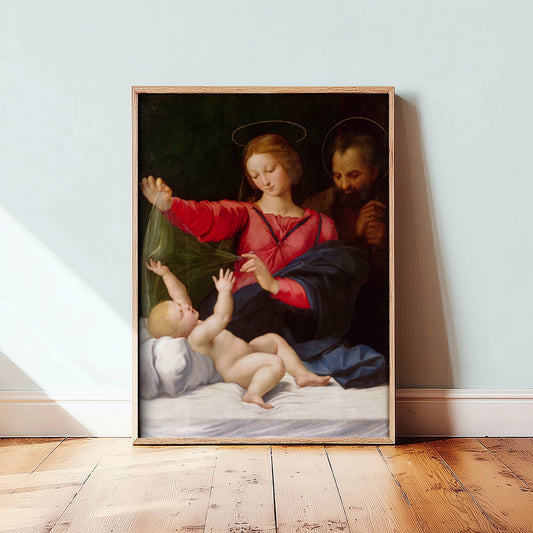 Raphael - Madonna of Loreto, La Madone de Lorette (c. 1511) - Classic Painting Art Print - Mary Lifting Veil over Christ Child Poster