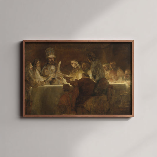 Rembrandt van Rijn - The Conspiracy of Claudius Civilis (1662) - Classic Painting Art Print - Batavian Oath by Candlelight Swords Poster
