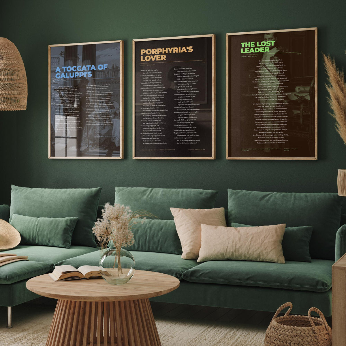 Browning Poems Set of Three Art Prints - Porphyria's Lover, The Lost Leader, A Toccata of Galuppi's - Painting Poster V2