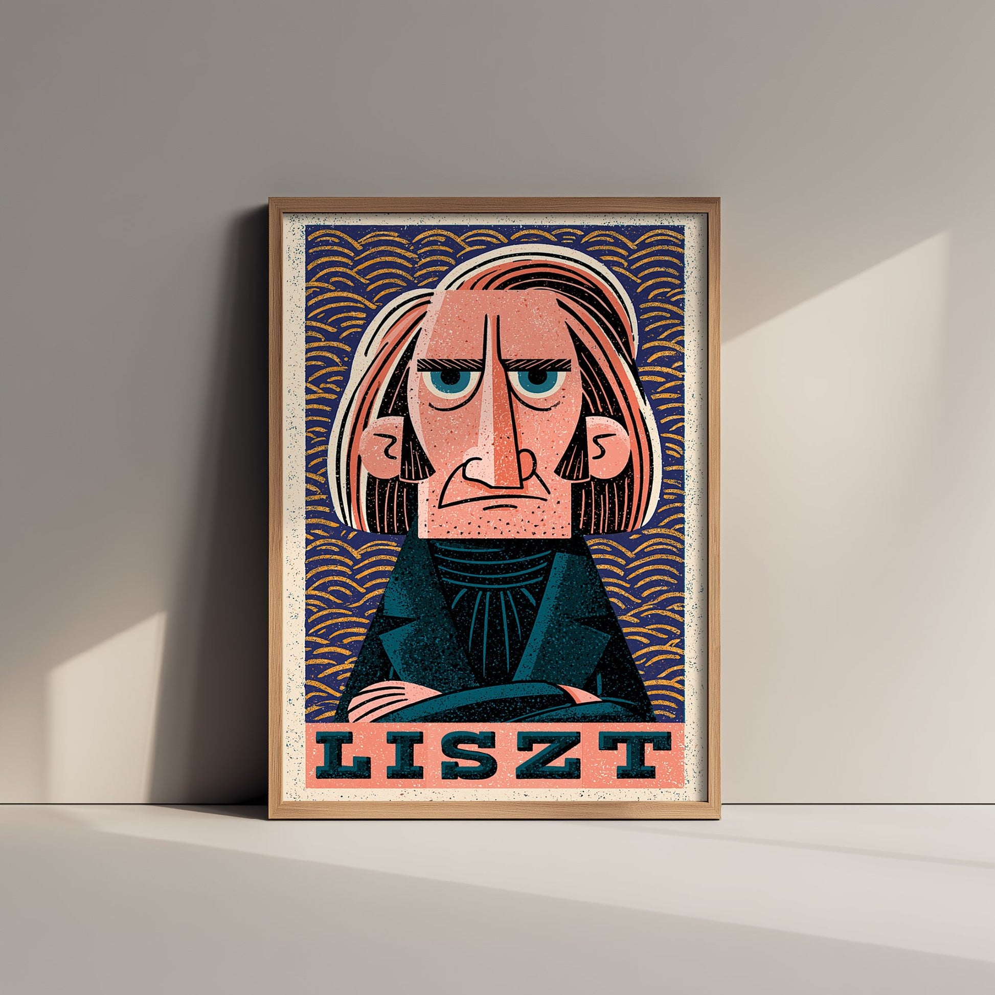 Franz Liszt Art Print - Romantic Composer Portrait Poster - Bold Woodcut Illustration - Classical Music 1/3