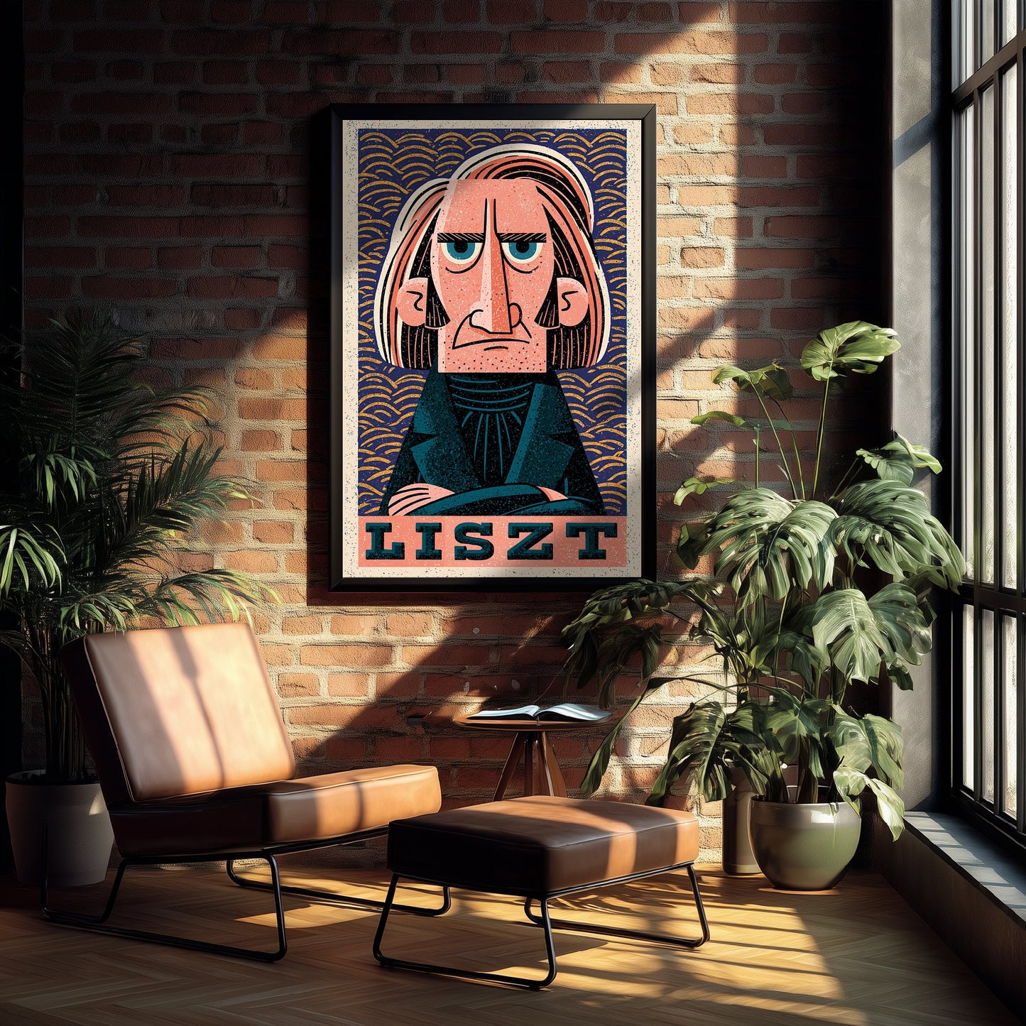 Franz Liszt Art Print - Romantic Composer Portrait Poster - Bold Woodcut Illustration - Classical Music 1/3