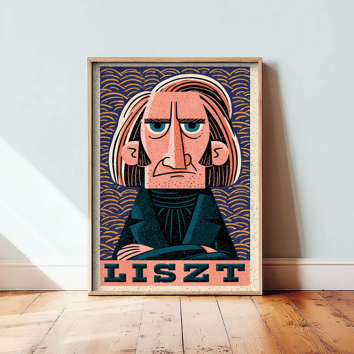 Franz Liszt Art Print - Romantic Composer Portrait Poster - Bold Woodcut Illustration - Classical Music 1/3