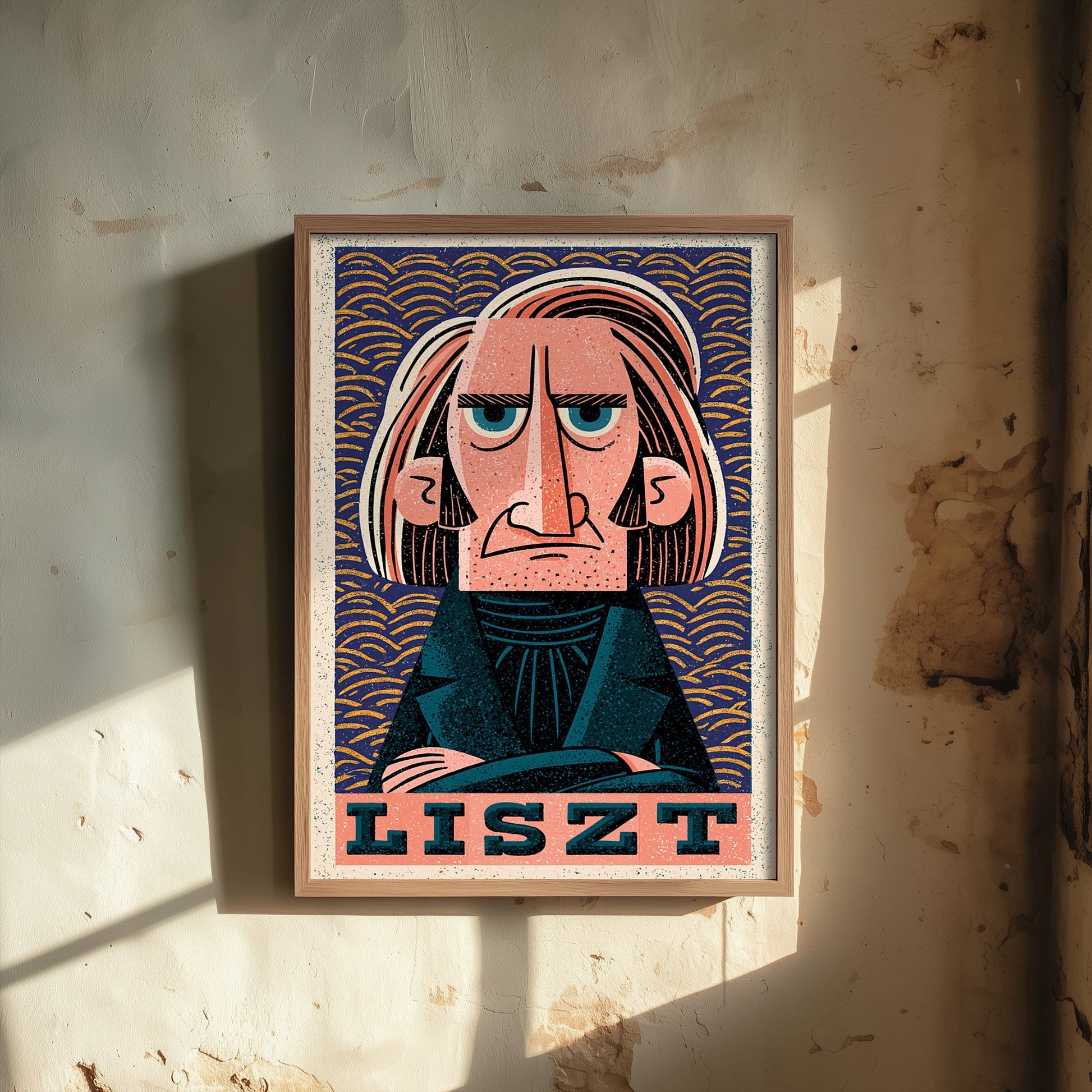 Franz Liszt Art Print - Romantic Composer Portrait Poster - Bold Woodcut Illustration - Classical Music 1/3