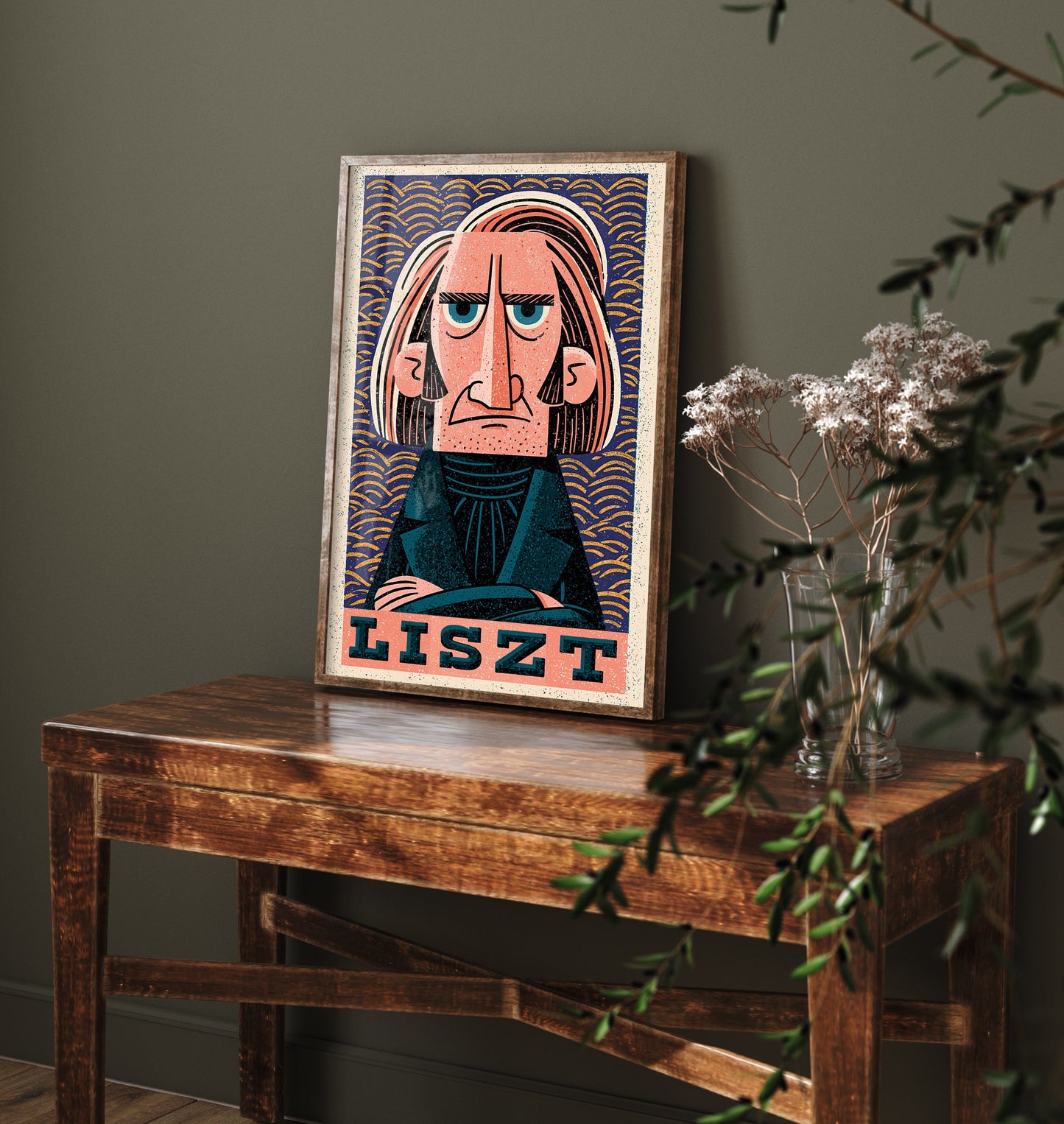 Franz Liszt Art Print - Romantic Composer Portrait Poster - Bold Woodcut Illustration - Classical Music 1/3