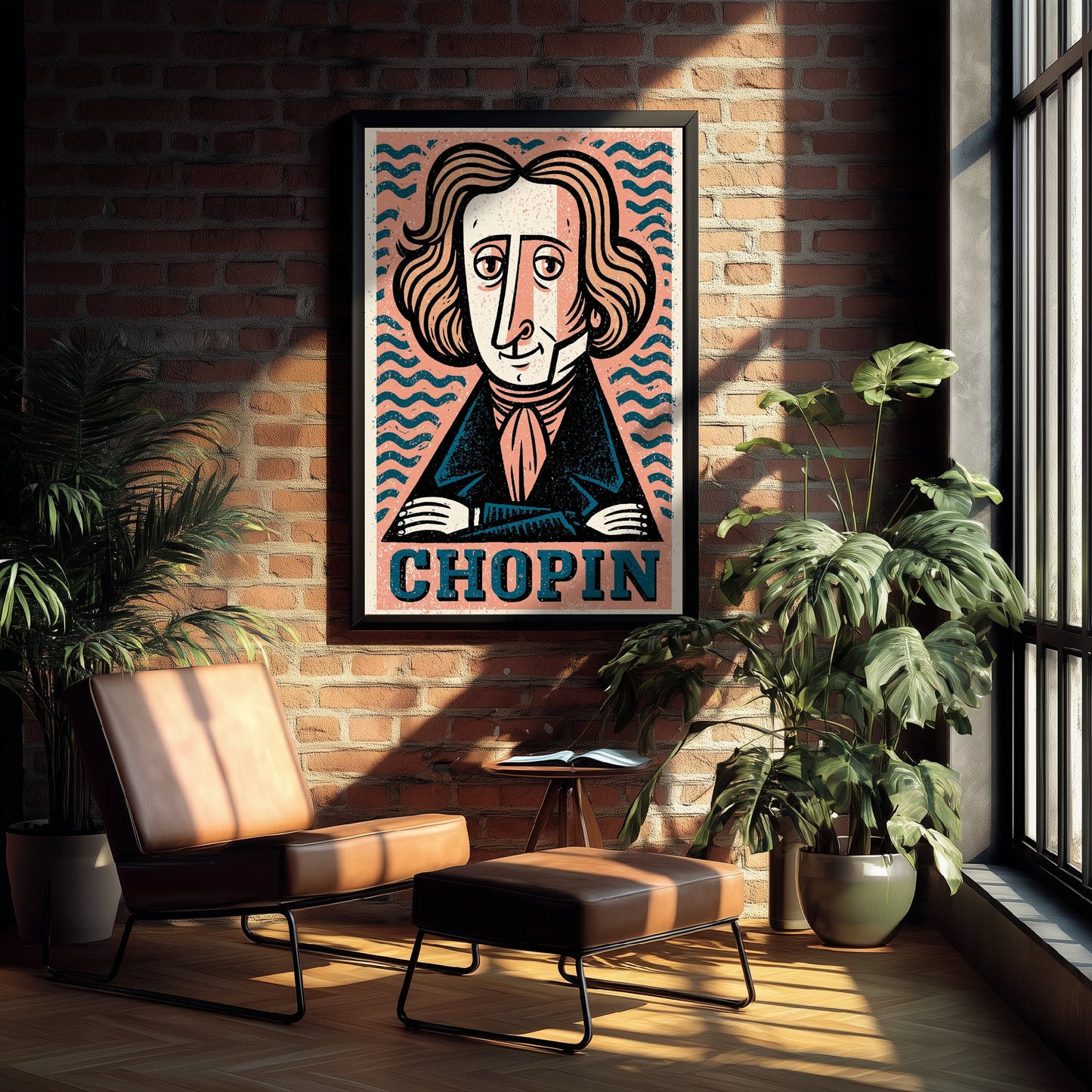 Frederic Chopin Art Print - Romantic Composer Portrait Poster - Bold Woodcut Illustration - Piano Music 2/3