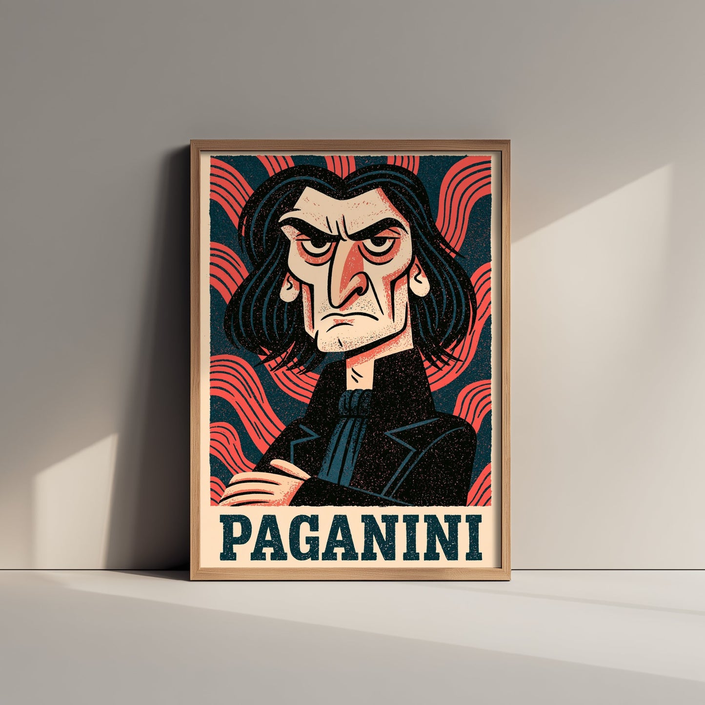 Niccolo Paganini Art Print - Romantic Composer Portrait Poster - Bold Woodcut Illustration - Violin Music 3/3