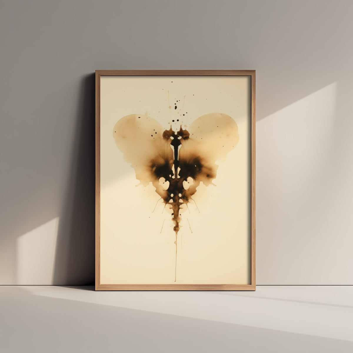 Rorschach Heart Inkblot Art Print - Abstract Ink Poster - Grunge Psychology Illustration - Heart Inkblot 2/3