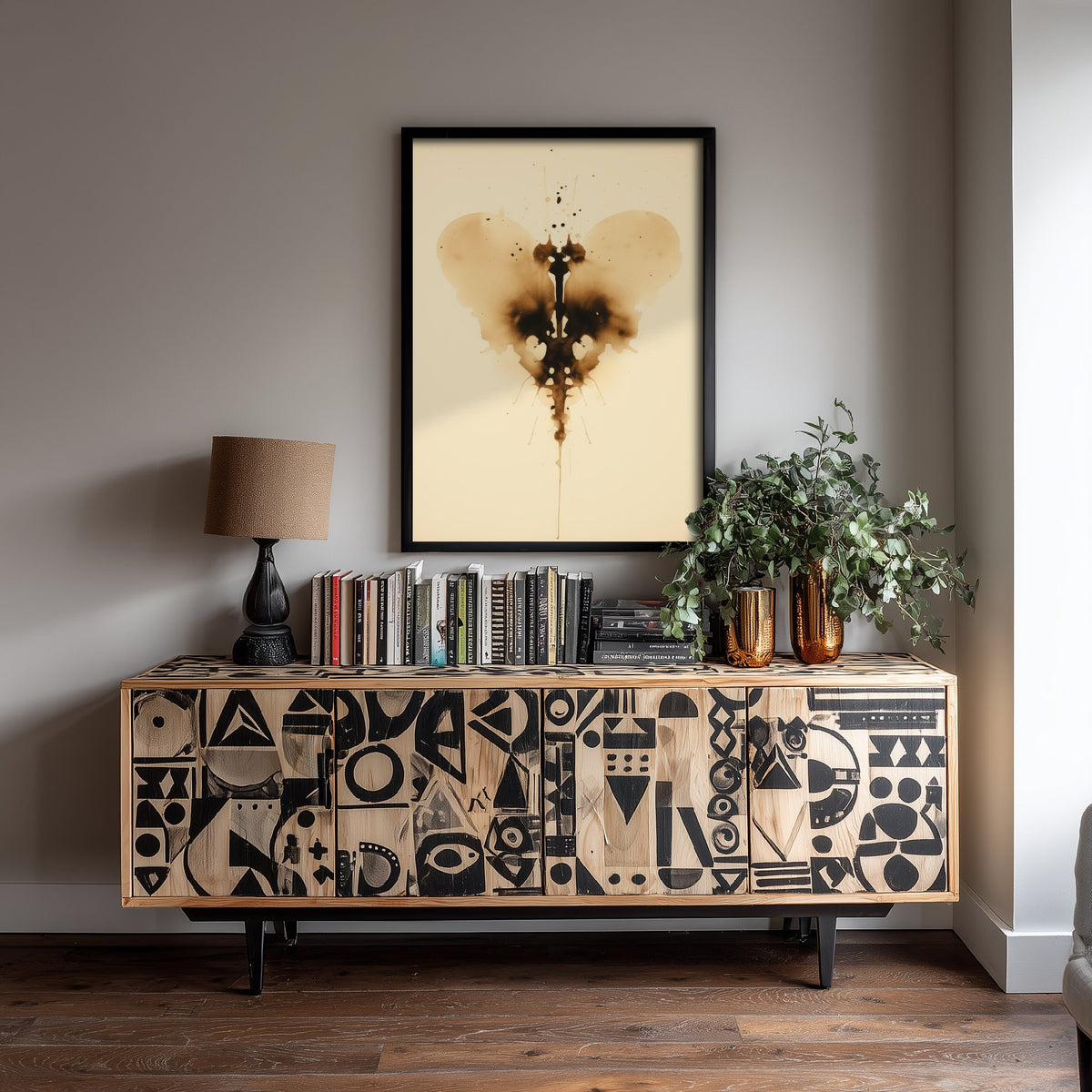 Rorschach Heart Inkblot Art Print - Abstract Ink Poster - Grunge Psychology Illustration - Heart Inkblot 2/3