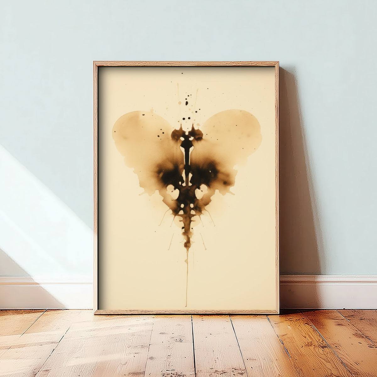 Rorschach Heart Inkblot Art Print - Abstract Ink Poster - Grunge Psychology Illustration - Heart Inkblot 2/3