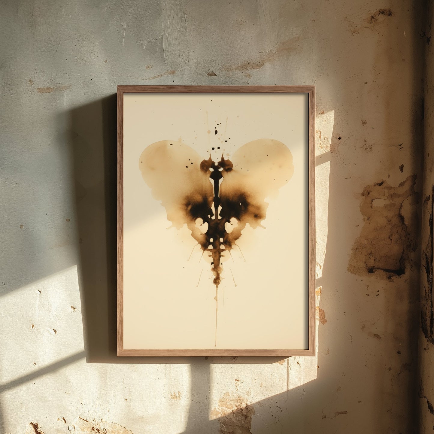 Rorschach Heart Inkblot Art Print - Abstract Ink Poster - Grunge Psychology Illustration - Heart Inkblot 2/3