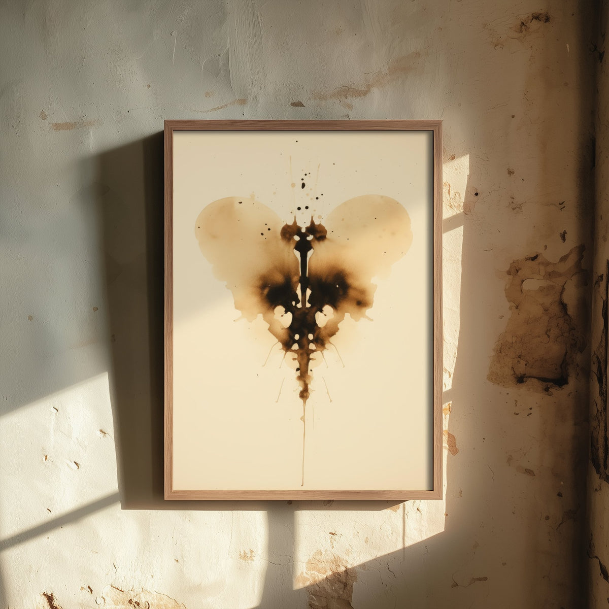 Rorschach Heart Inkblot Art Print - Abstract Ink Poster - Grunge Psychology Illustration - Heart Inkblot 2/3