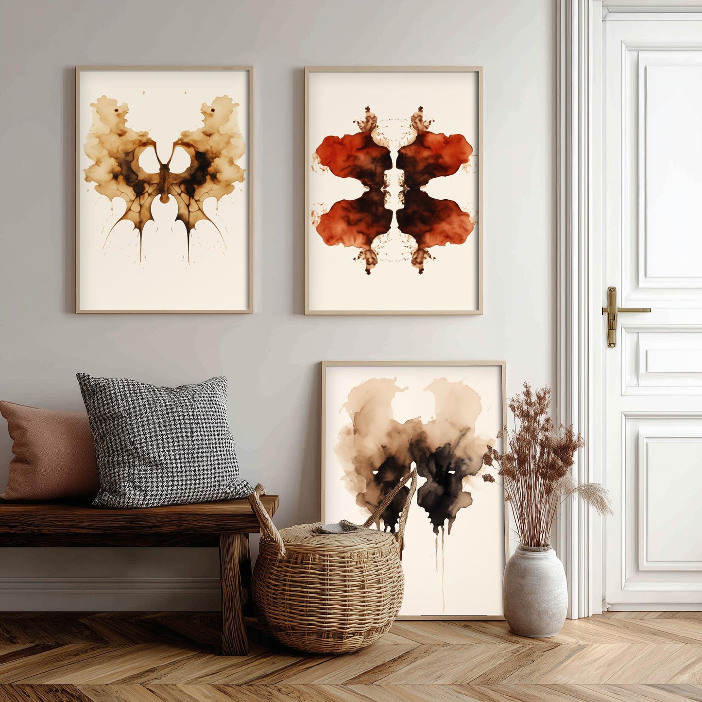 Rorschach Inkblot Set of Three Art Prints - Psychology Wall Art - Abstract Watercolour Poster Gift Painting Therapy Decor V1
