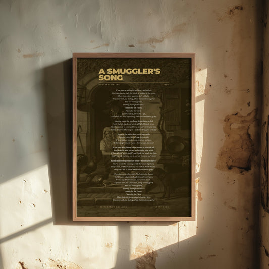 A Smuggler's Song by Rudyard Kipling Art Print - Full Poem Poster - Watch the Wall My Darling Poetry over Classic Painting