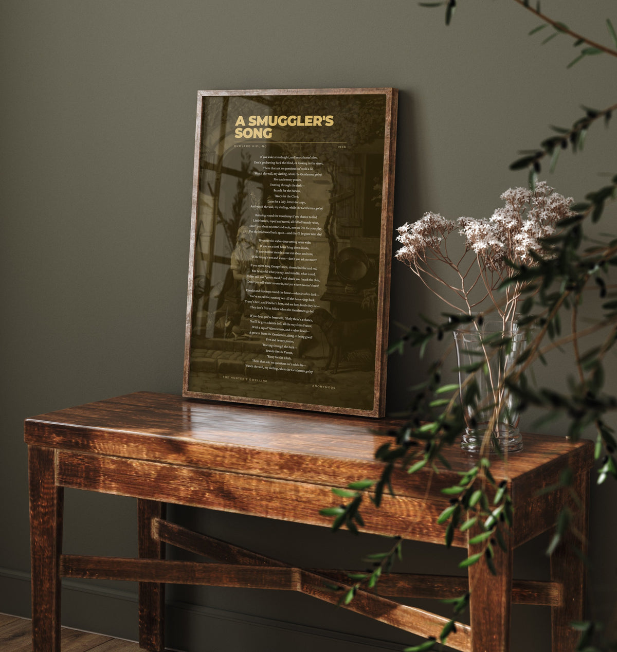A Smuggler's Song by Rudyard Kipling Art Print - Full Poem Poster - Watch the Wall My Darling Poetry over Classic Painting
