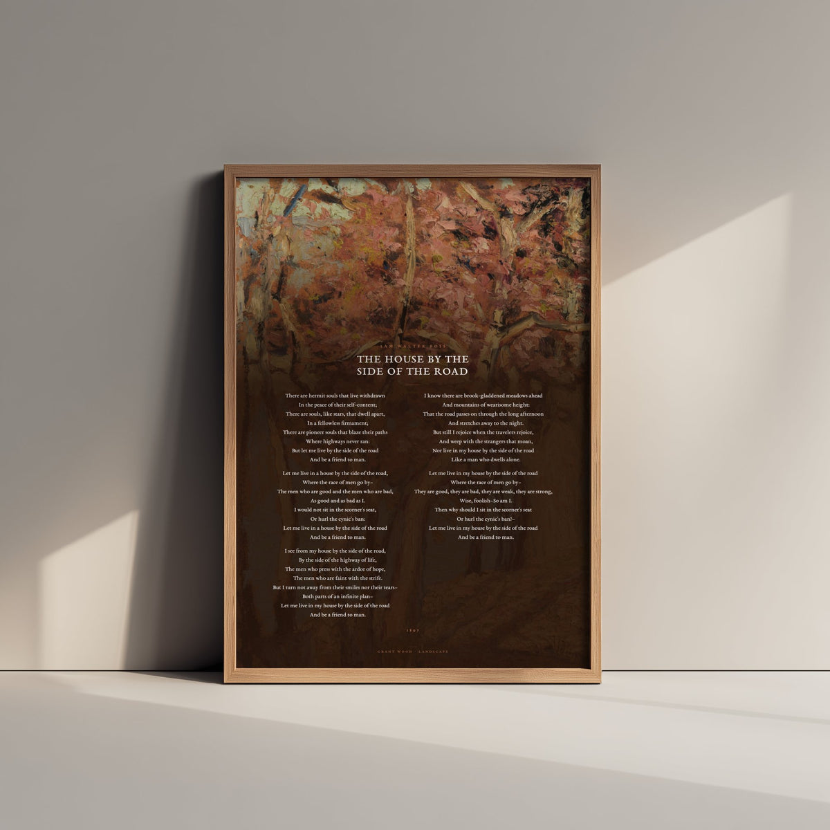 The House by the Side of the Road by Sam Walter Foss Art Print - Full Poem over Classic Landscape Painting - Friendship Poetry Poster
