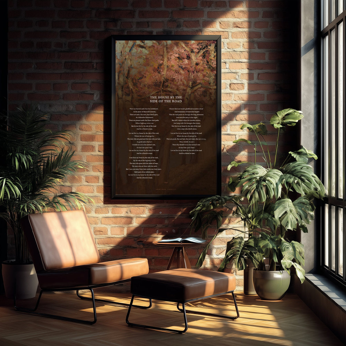 The House by the Side of the Road by Sam Walter Foss Art Print - Full Poem over Classic Landscape Painting - Friendship Poetry Poster
