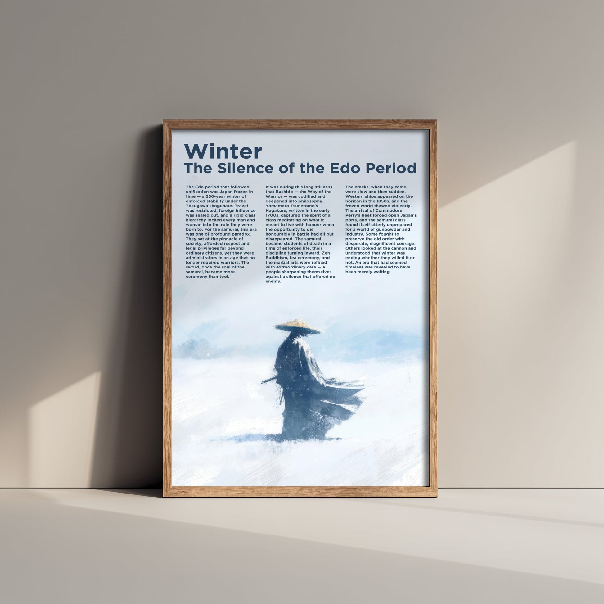 Samurai Winter Art Print - The Silence of the Edo Period Poster - Japanese History Illustration Wall Art 2/3