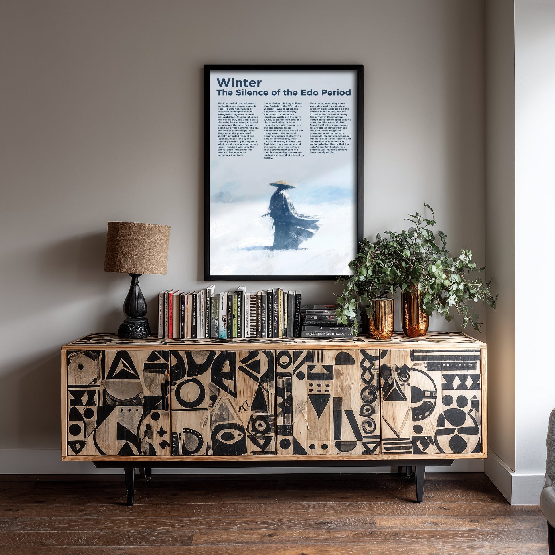 Samurai Winter Art Print - The Silence of the Edo Period Poster - Japanese History Illustration Wall Art 2/3