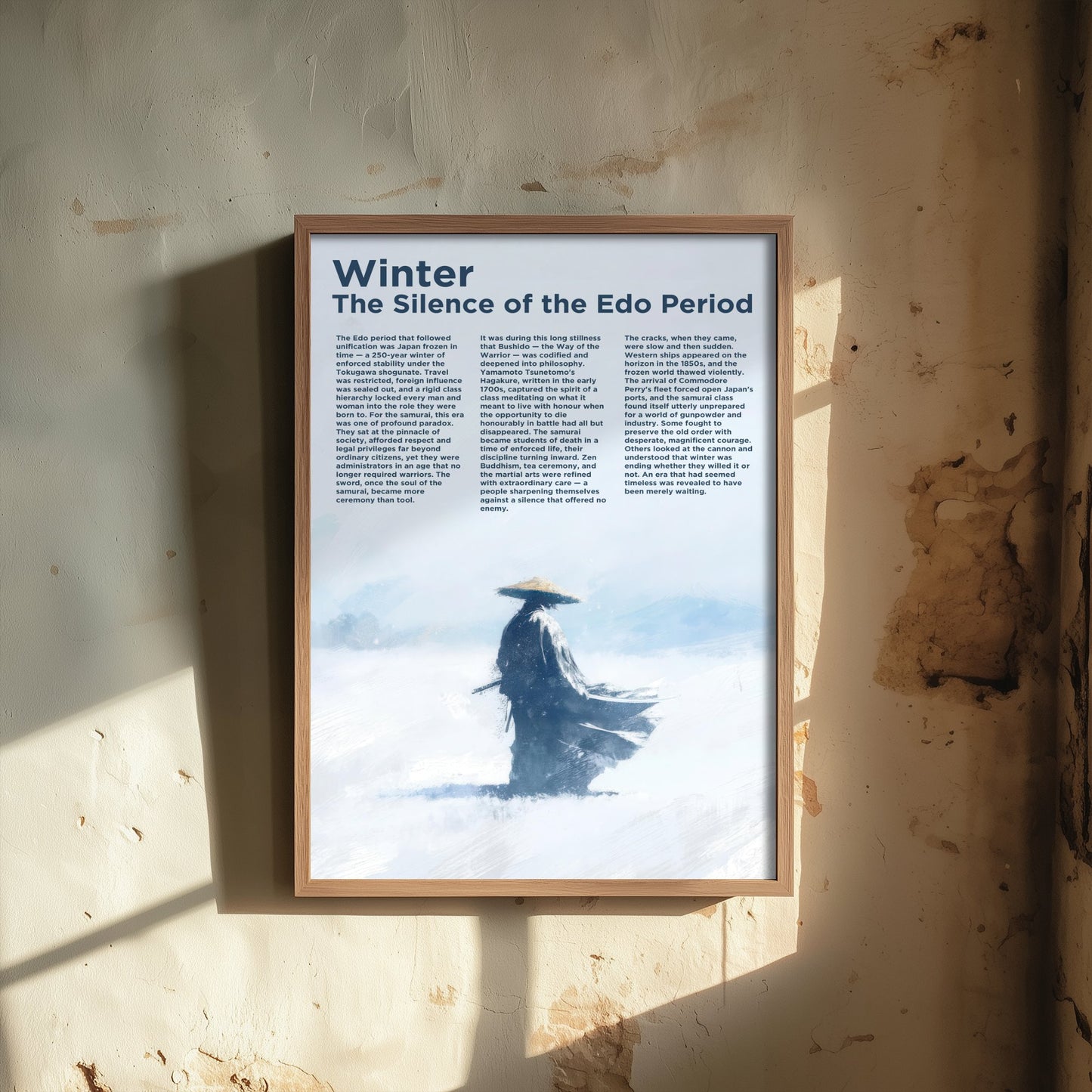 Samurai Winter Art Print - The Silence of the Edo Period Poster - Japanese History Illustration Wall Art 2/3