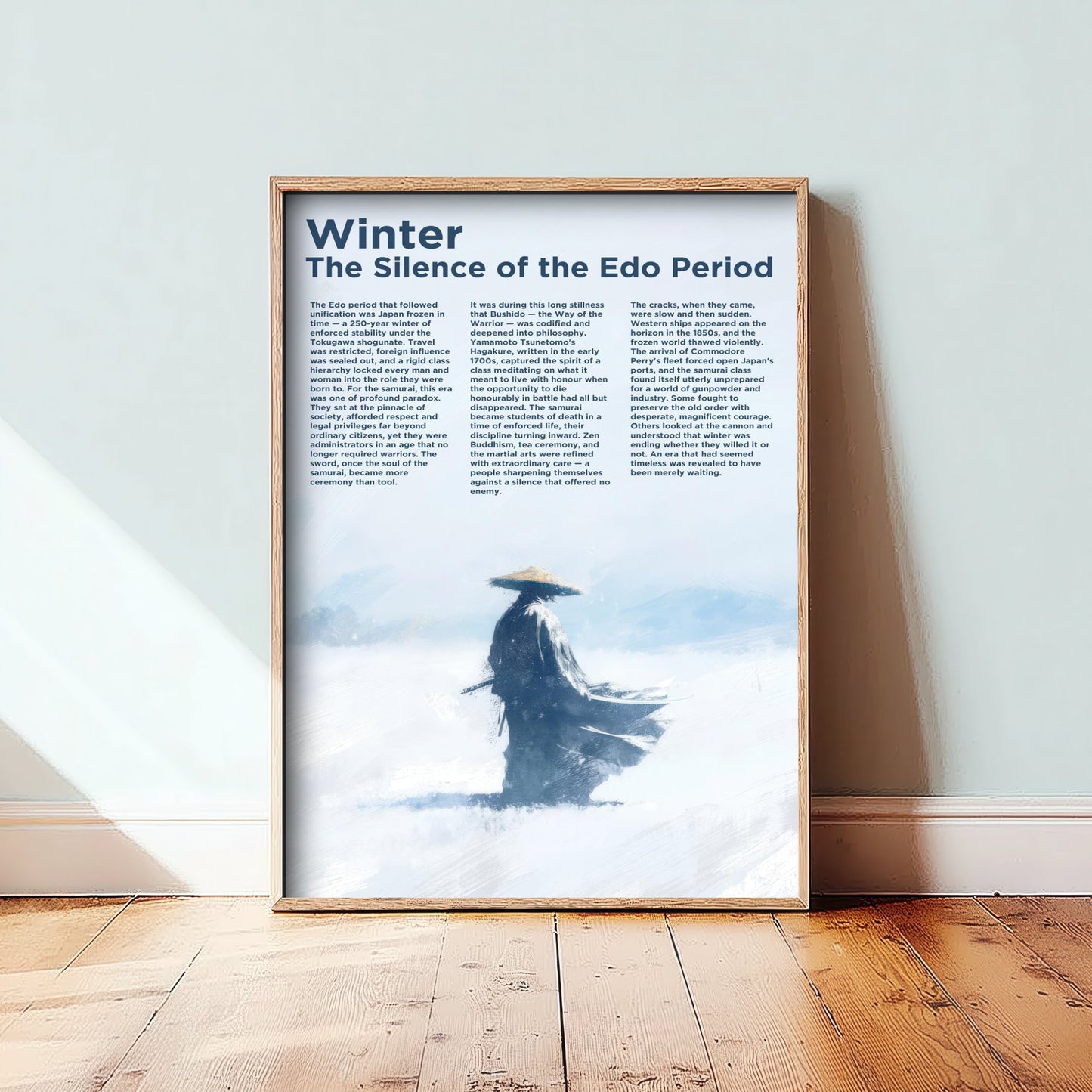 Samurai Winter Art Print - The Silence of the Edo Period Poster - Japanese History Illustration Wall Art 2/3