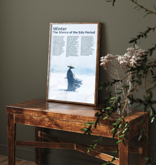 Samurai Winter Art Print - The Silence of the Edo Period Poster - Japanese History Illustration Wall Art 2/3