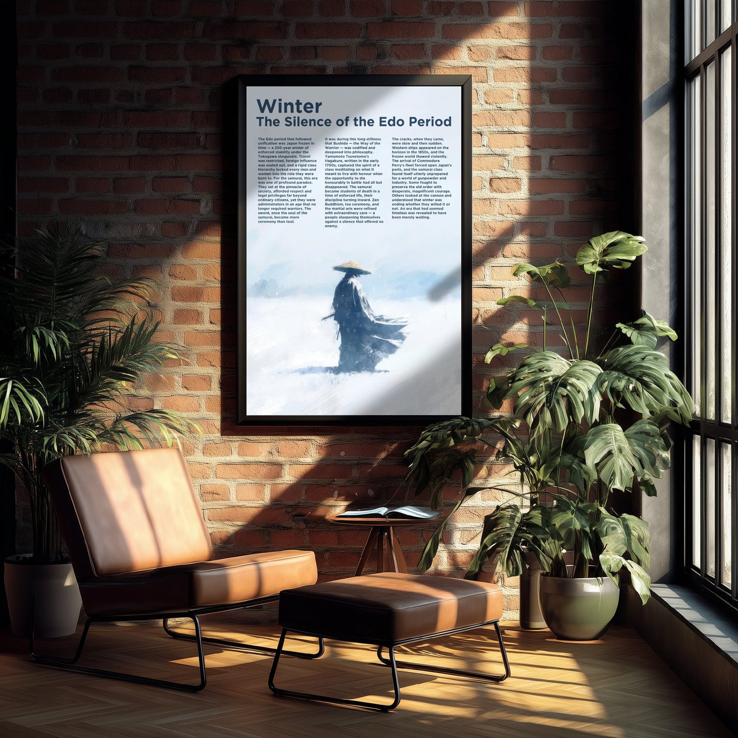 Samurai Winter Art Print - The Silence of the Edo Period Poster - Japanese History Illustration Wall Art 2/3
