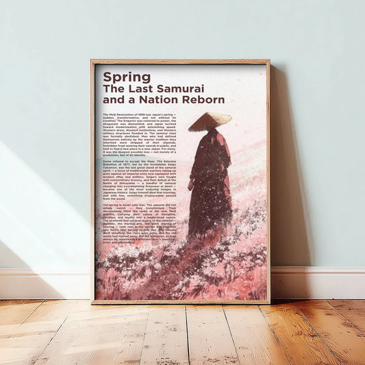 Samurai Spring Art Print - The Last Samurai Poster - Japanese History Illustration Wall Art 3/3