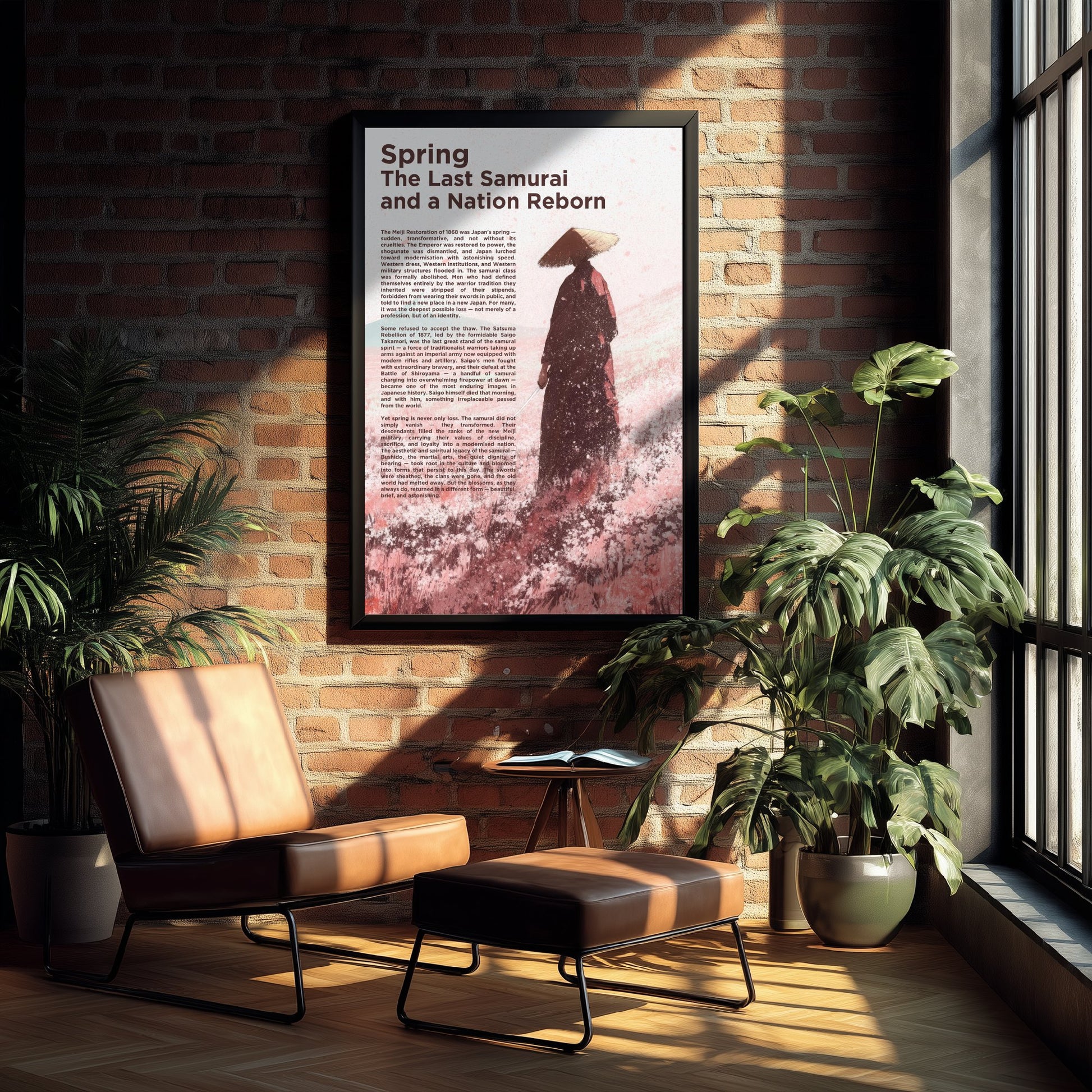 Samurai Spring Art Print - The Last Samurai Poster - Japanese History Illustration Wall Art 3/3