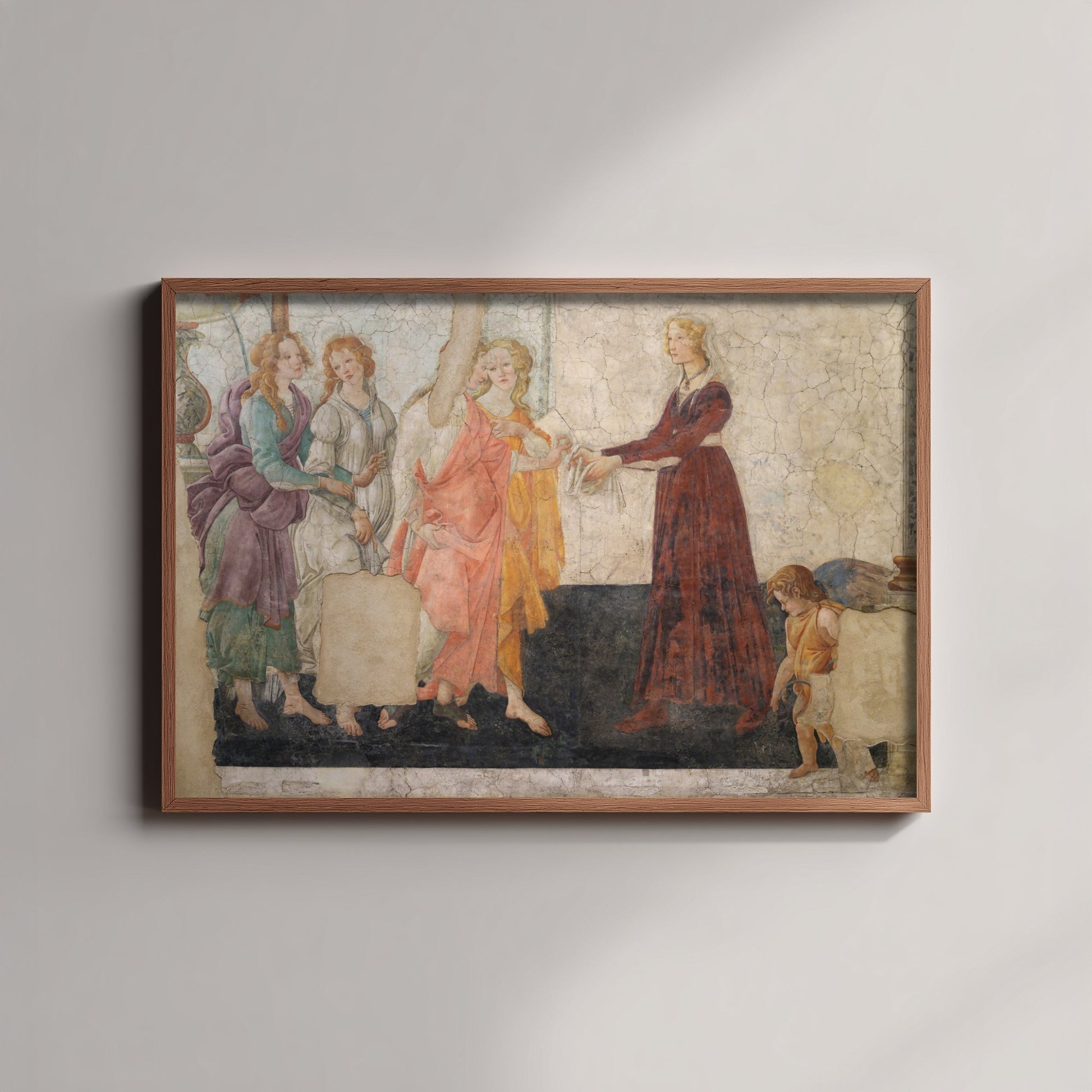 Sandro Botticelli - Venus and the Three Graces (1486) - Classic Painting Art Print Poster - Renaissance Fresco