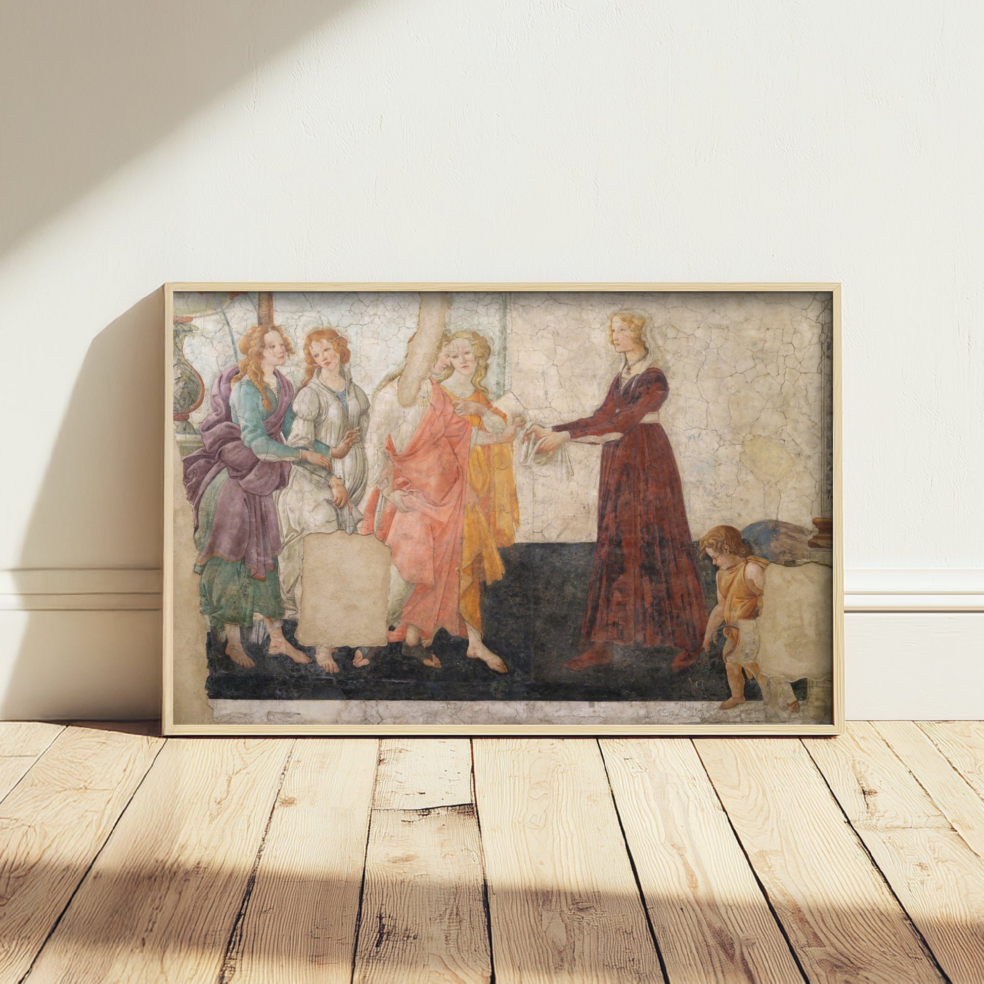 Sandro Botticelli - Venus and the Three Graces (1486) - Classic Painting Art Print Poster - Renaissance Fresco