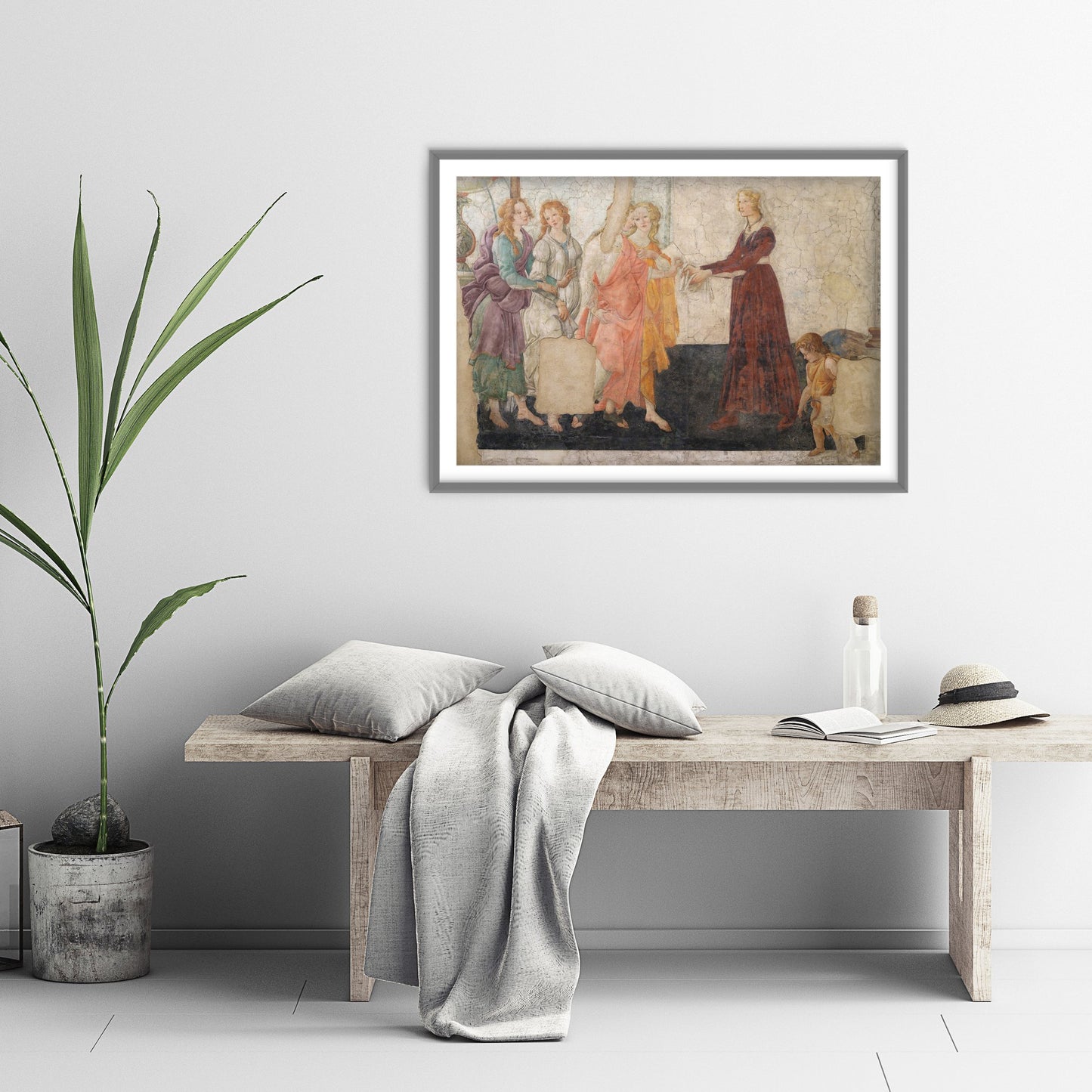 Sandro Botticelli - Venus and the Three Graces (1486) - Classic Painting Art Print Poster - Renaissance Fresco