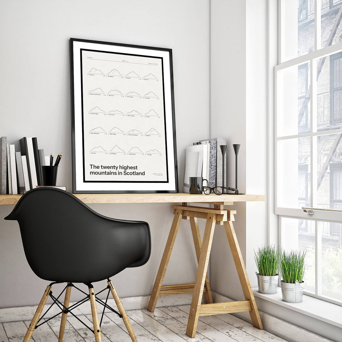 Scotland's Twenty Highest Peaks Print - Ledger Snow White Poster - Ben Nevis to Lochnagar Mountain Illustration - Hiker Gift