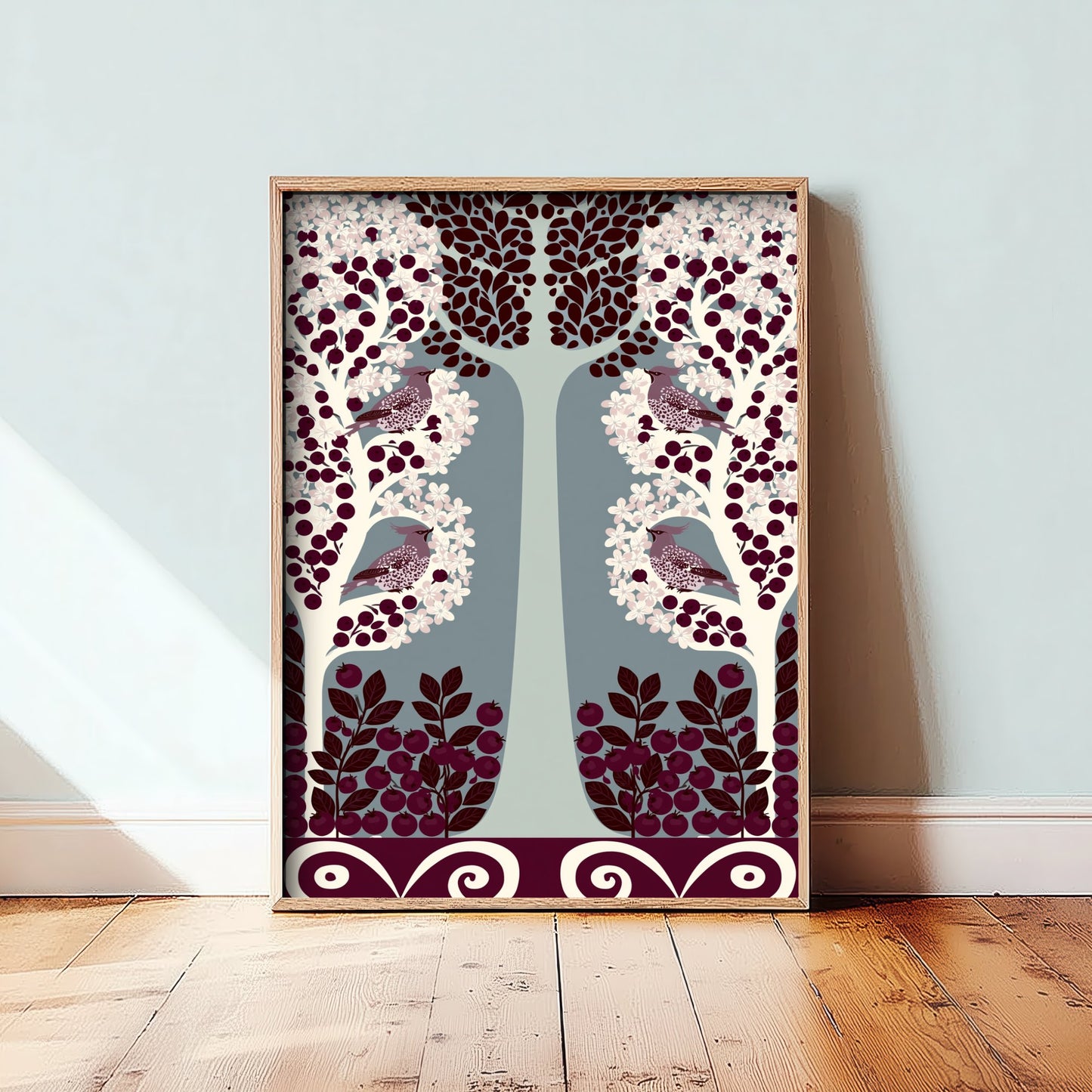Scottish Woodland Songbird Art Print - Folk Nature Poster - Decorative Illustration - Wall Art V11 3/3
