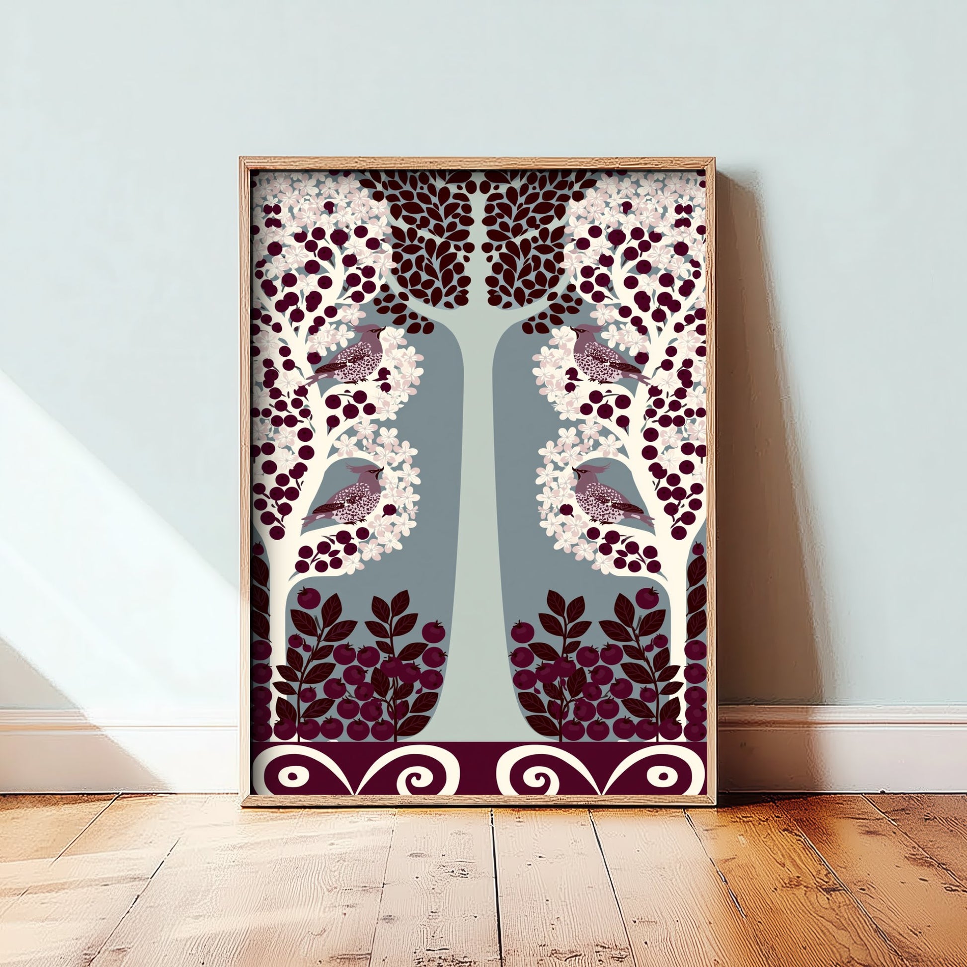 Scottish Woodland Songbird Art Print - Folk Nature Poster - Decorative Illustration - Wall Art V11 3/3